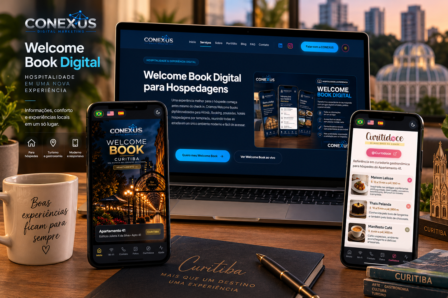 Capa do Projeto Welcome Book Digital - Hospitalidade Curitiba/PR